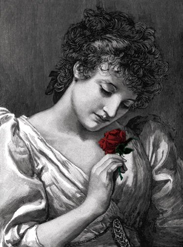 V V Prints logo Victorian woman